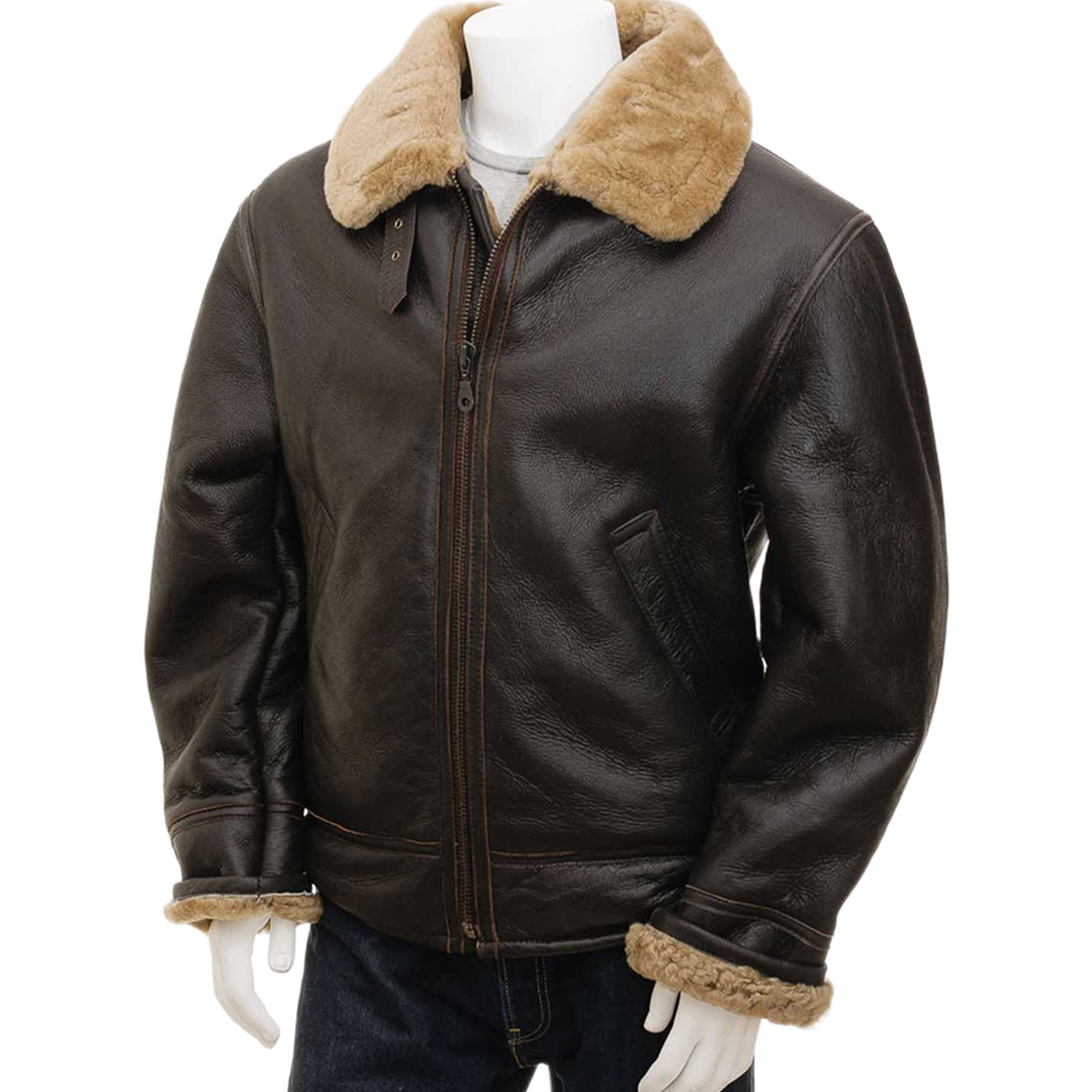 Men’s Ginger Sheepskin Aviator Jacket