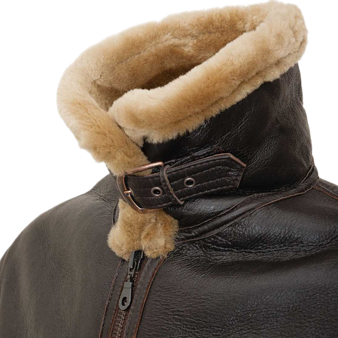 Men’s Ginger Sheepskin Aviator Jacket