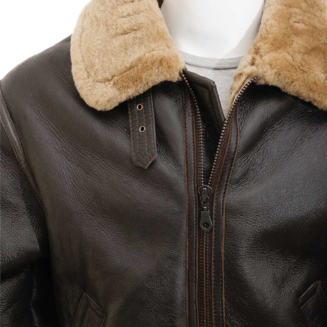 Men’s Ginger Sheepskin Aviator Jacket