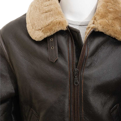 Men’s Ginger Sheepskin Aviator Jacket