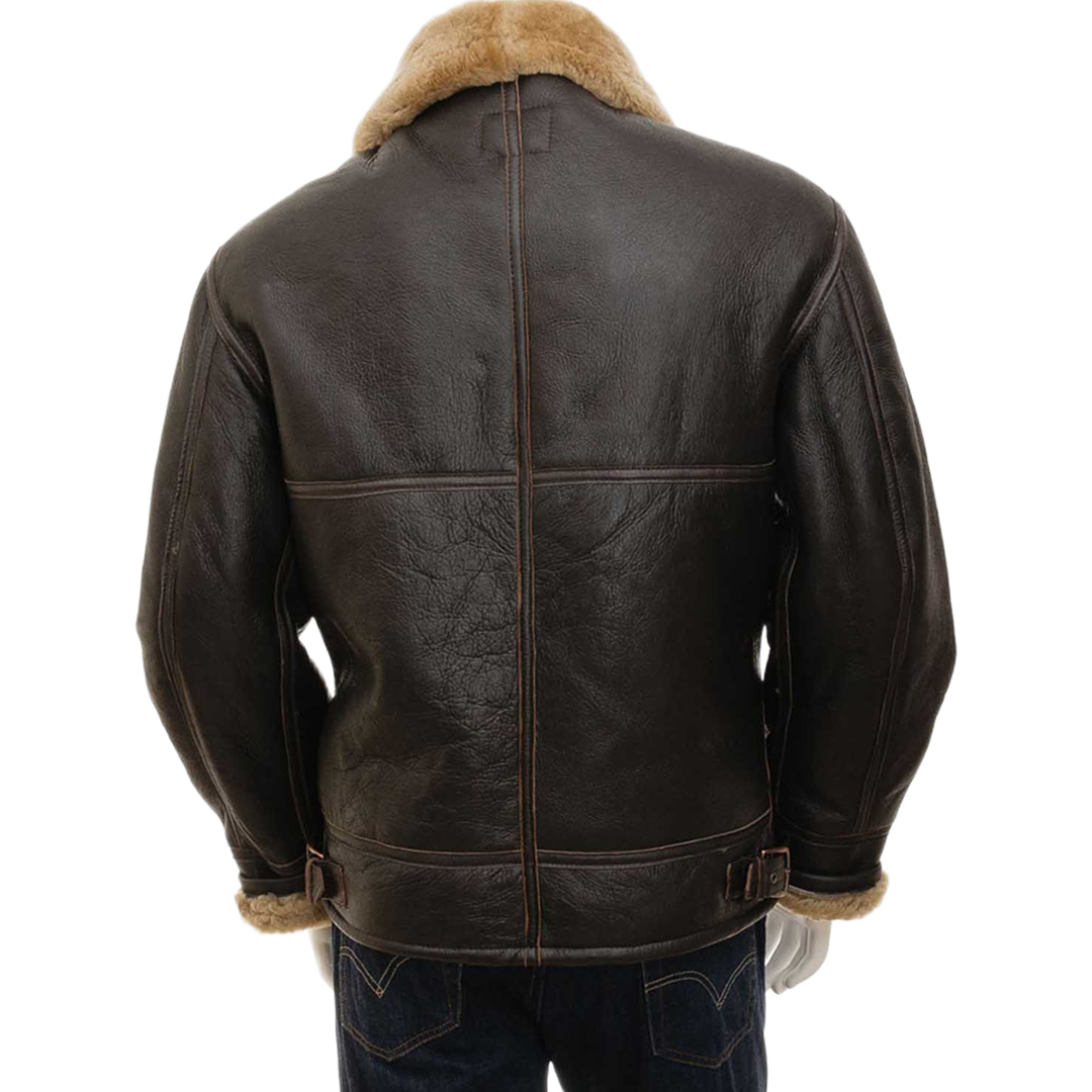 Men’s Ginger Sheepskin Aviator Jacket