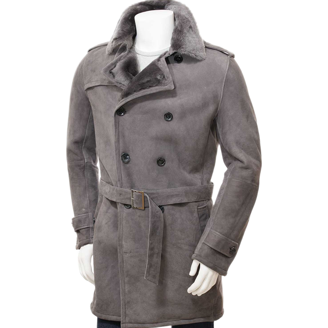 Men’s Grey Shearling Coat