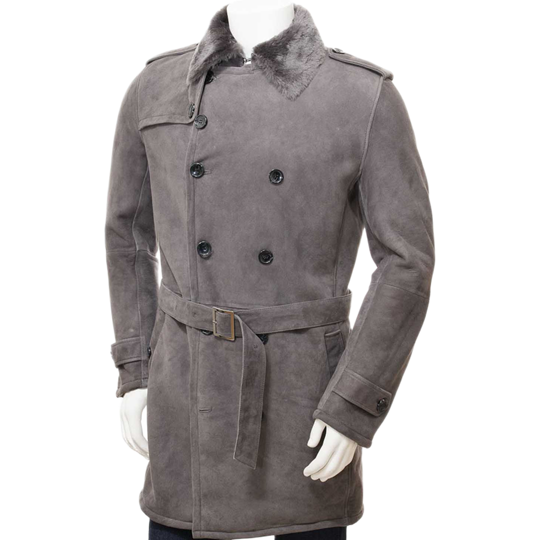 Men’s Grey Shearling Coat