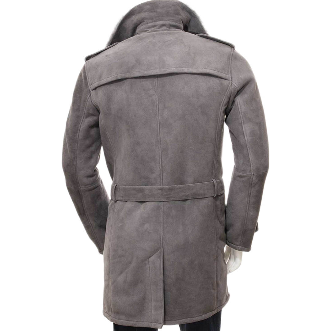 Men’s Grey Shearling Coat
