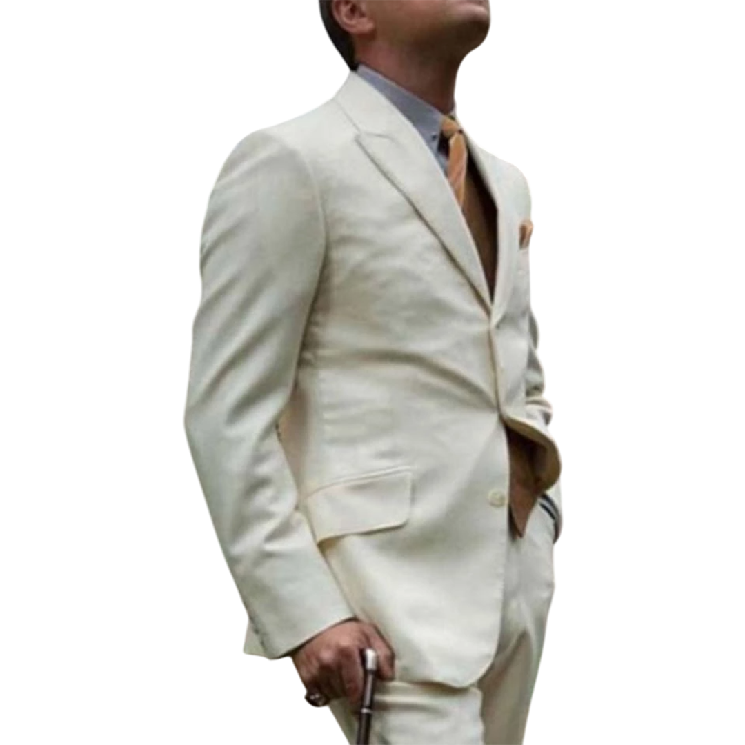 Men's Off-White 3-Piece Wedding Suit - Classic Formal Wear