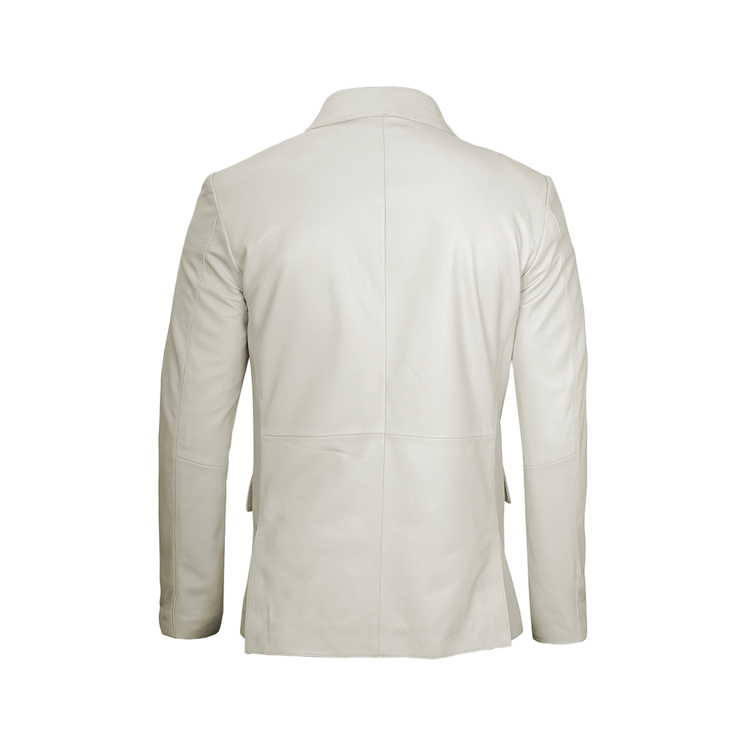 Men's Off White Blazer Real Leather Jacket