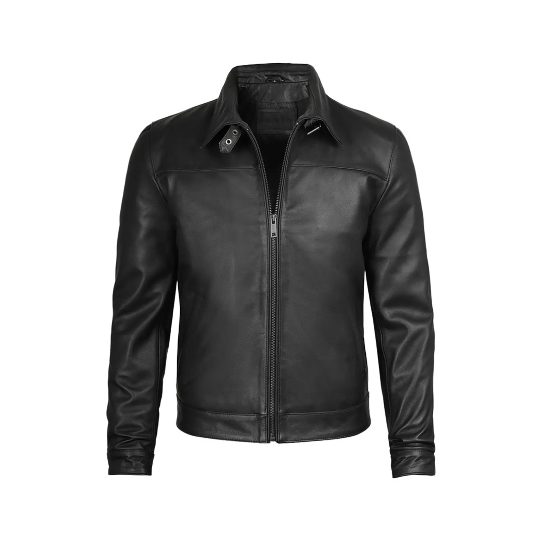 Men's Premium Black Harrington Leather Jacket