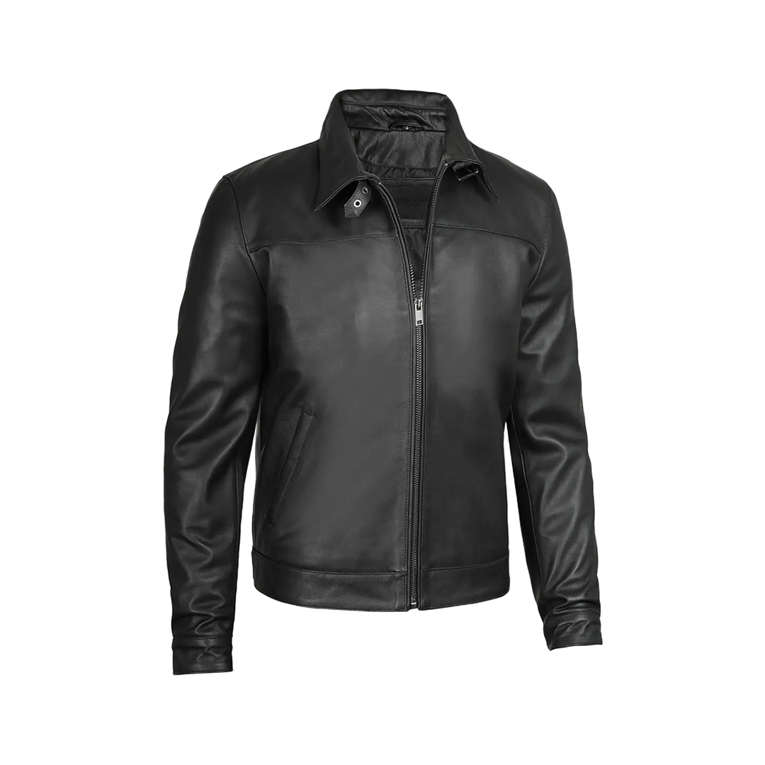 Men's Premium Black Harrington Leather Jacket