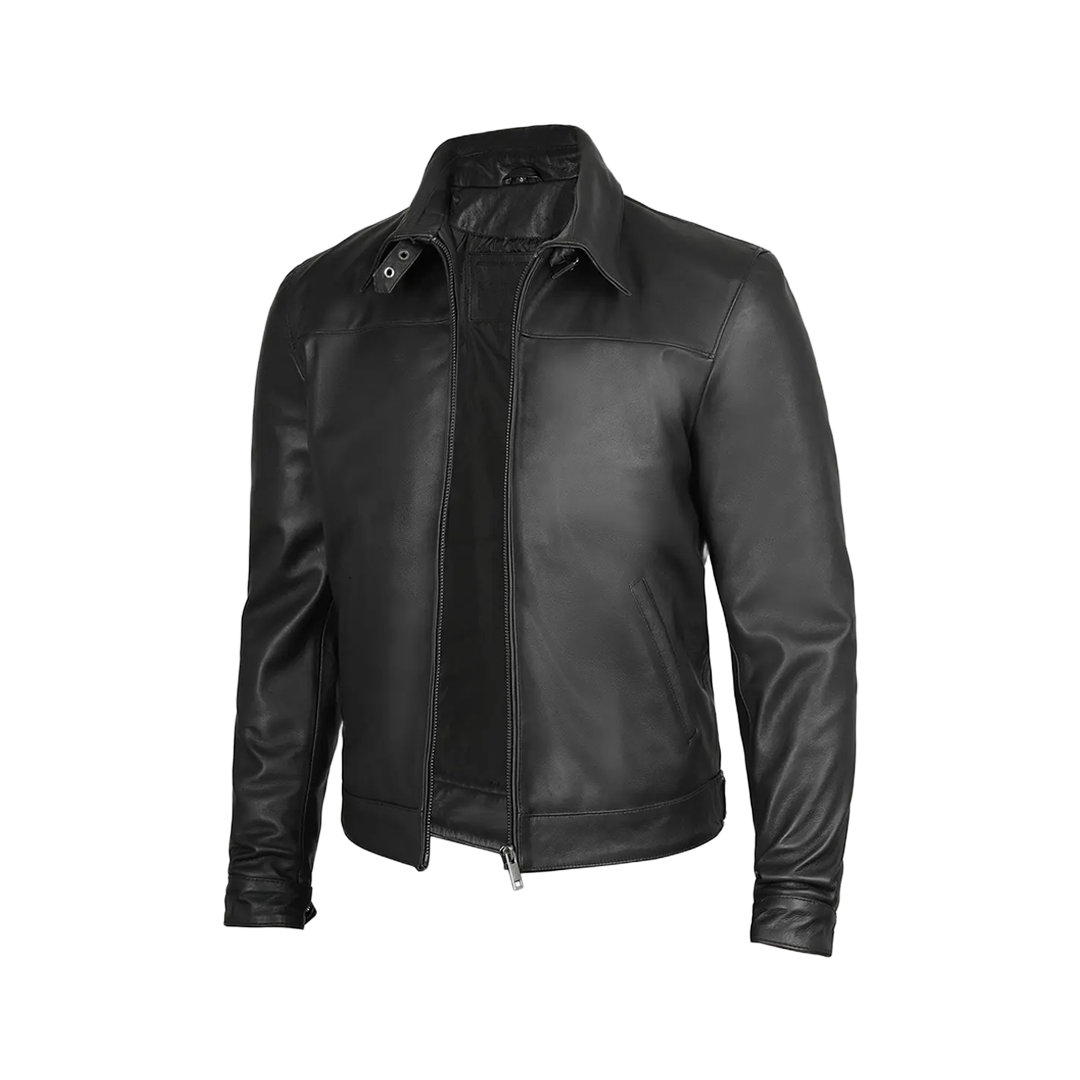 Men's Premium Black Harrington Leather Jacket