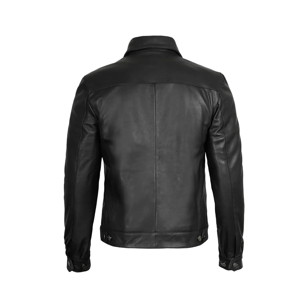Men's Premium Black Harrington Leather Jacket