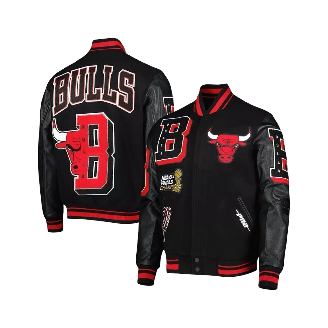 Men’s Pro Standard Chicago Bulls Mash Up Varsity Jacket Black