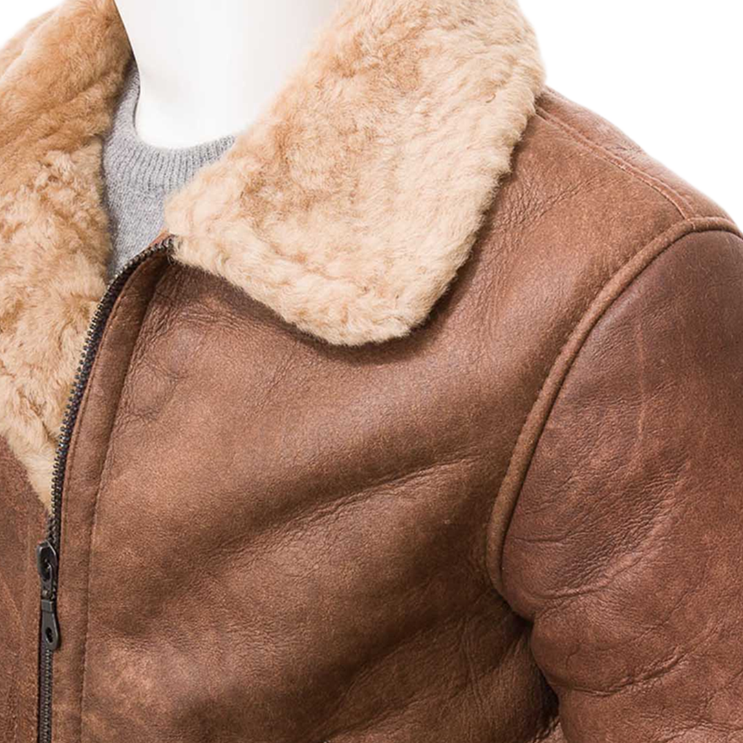 Men’s Tan Sheepskin Flying Jacket
