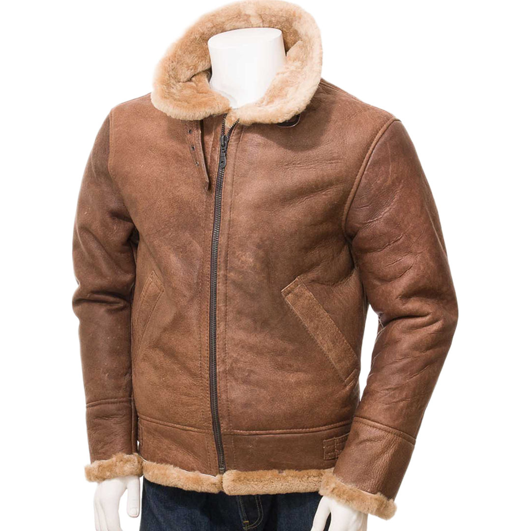 Men’s Tan Sheepskin Flying Jacket