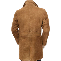 Men’s Tan Sheepskin Trench Coat