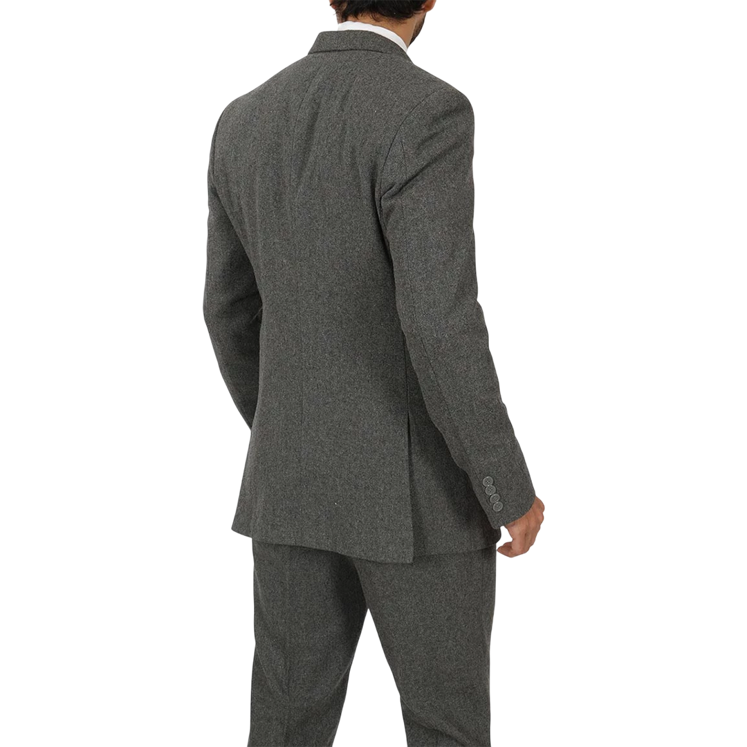 Men's Vintage 3-Piece Grey Tweed Suit for Prom