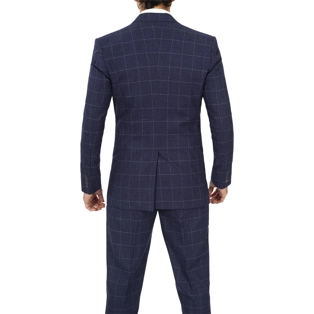Men's Vintage 3-Piece Navy Blue Prom Suit - Wedding Suit