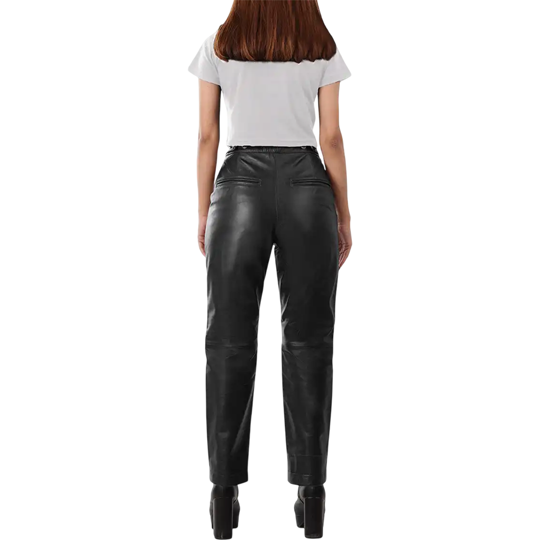 Myrna Women's Black Fitted Leather Pants