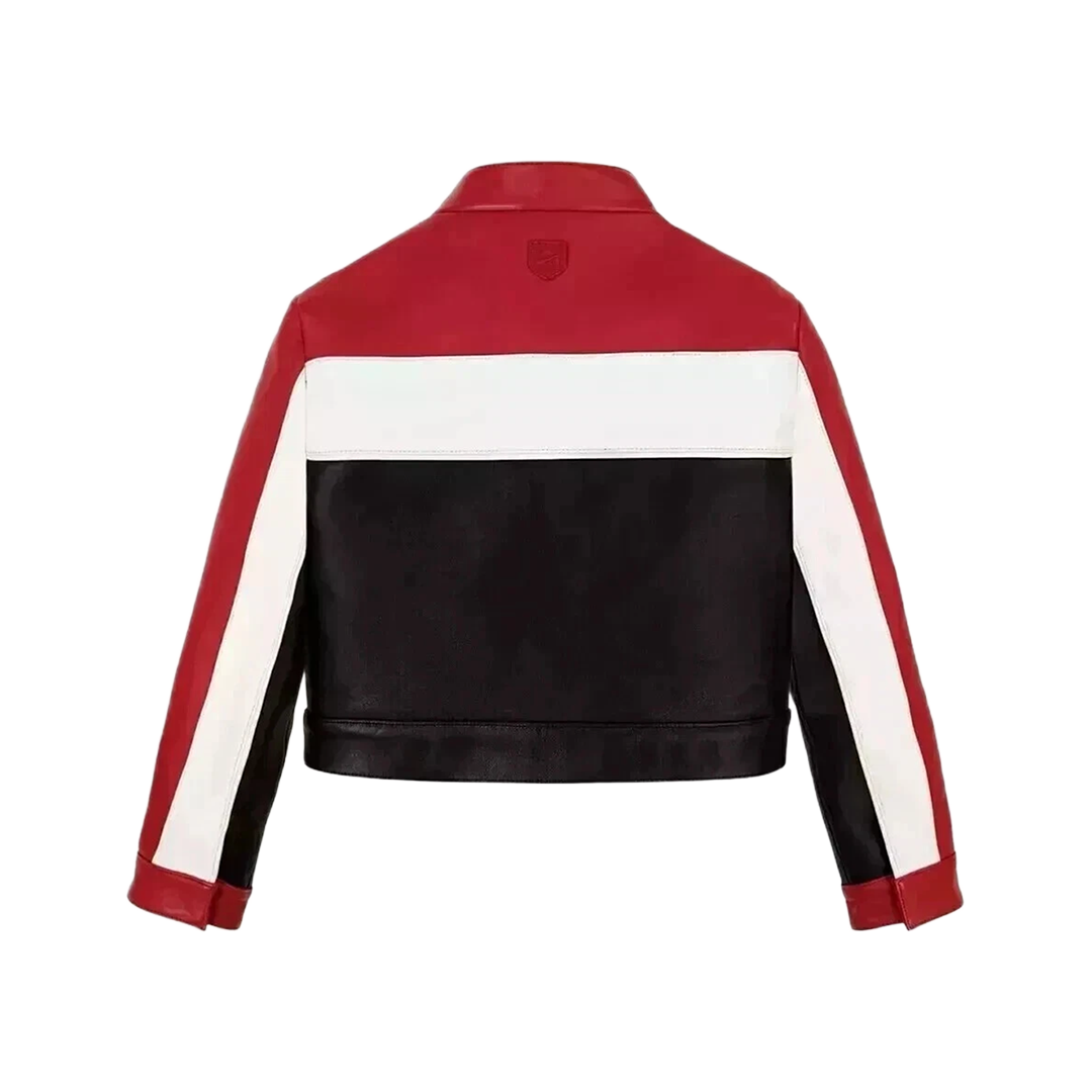 NEW Avirex Cropped Women's Moto Racing Leather Jacket NWT