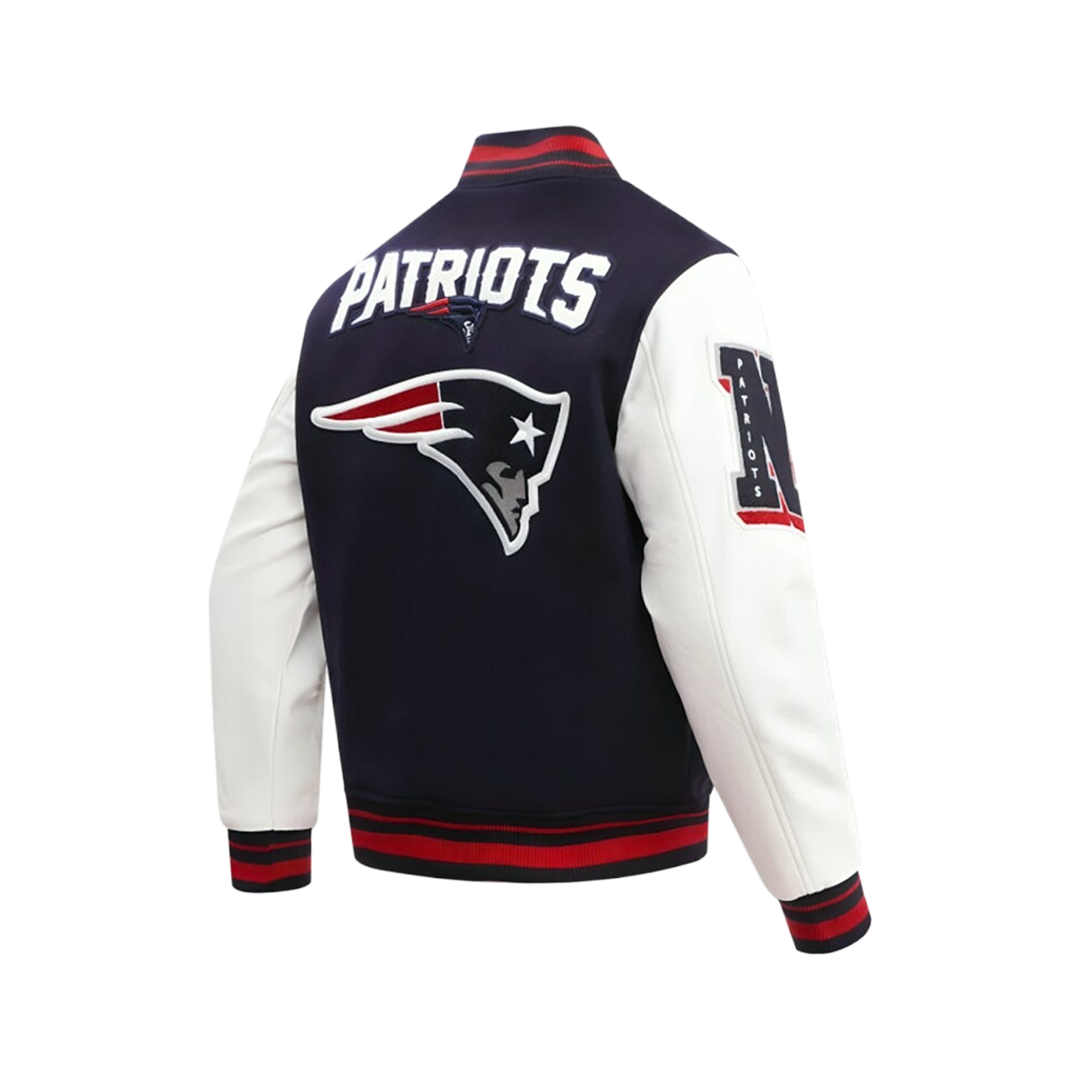 New England Patriots Mashup Men's Rib Wool Varsity Jacket