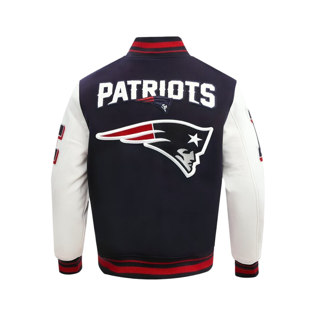 New England Patriots Mashup Men's Rib Wool Varsity Jacket