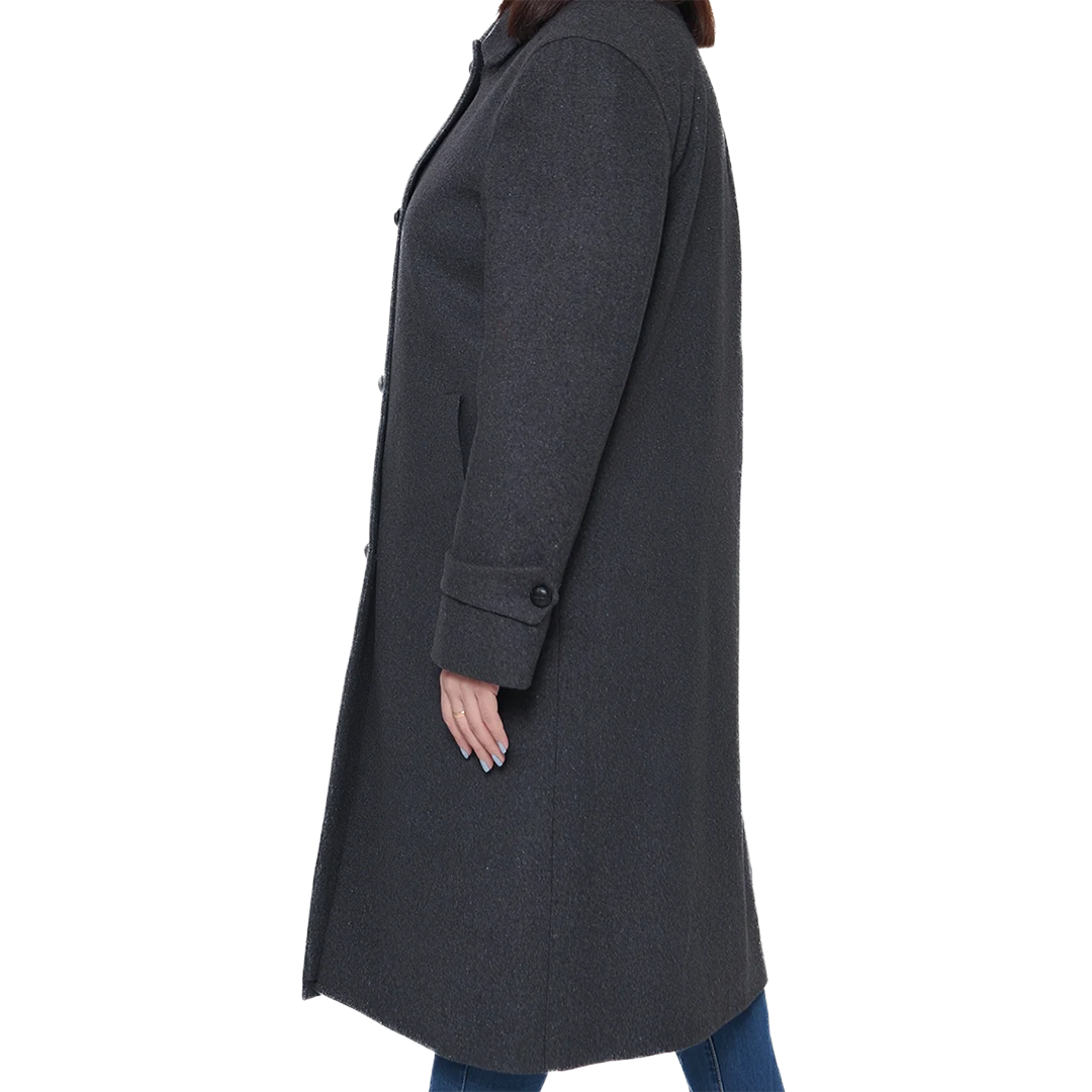 Patrice Women's Regular Fit Charcoal Grey Wool Coat