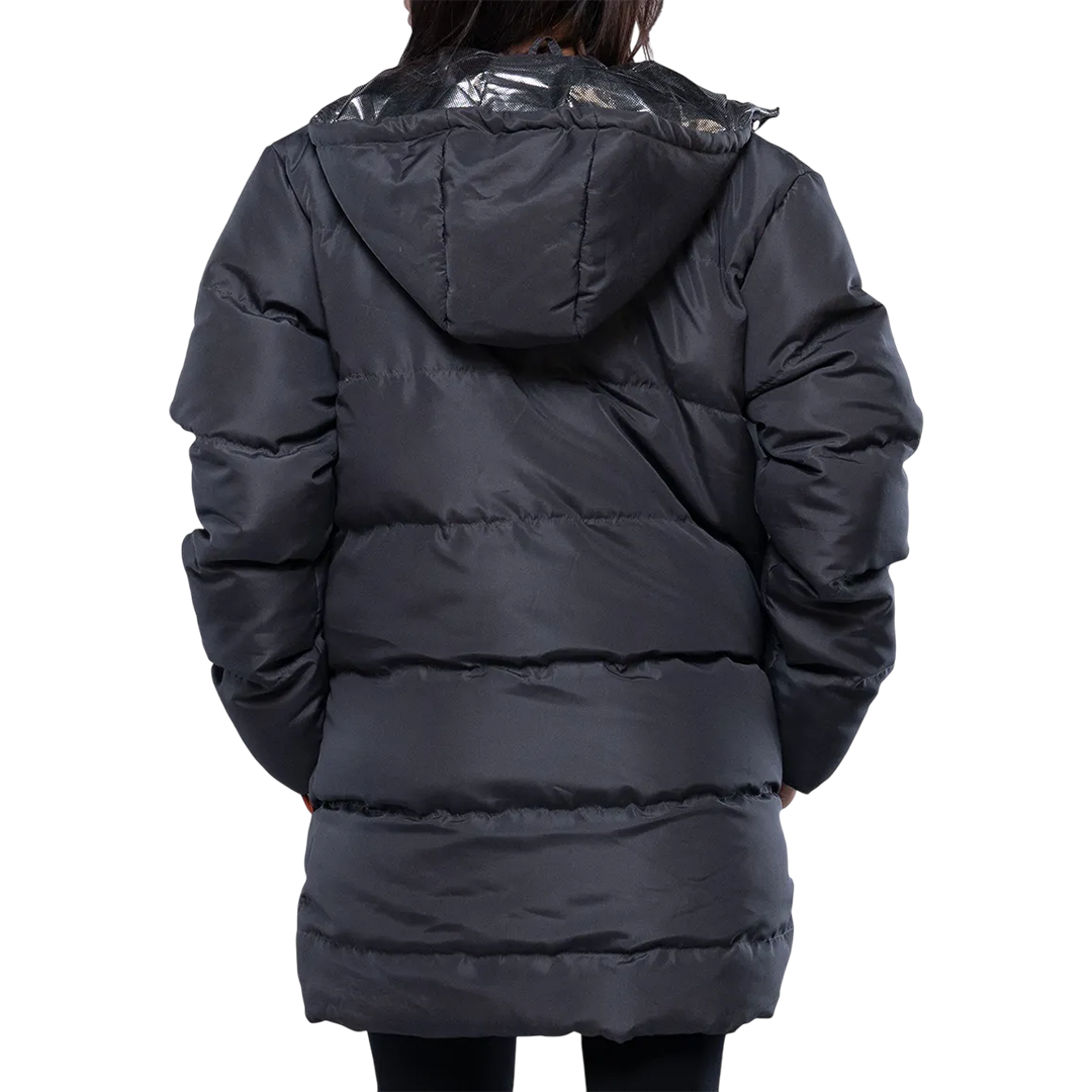 Reid Womens Dark Gray Duck Down Hooded Puffer Coat