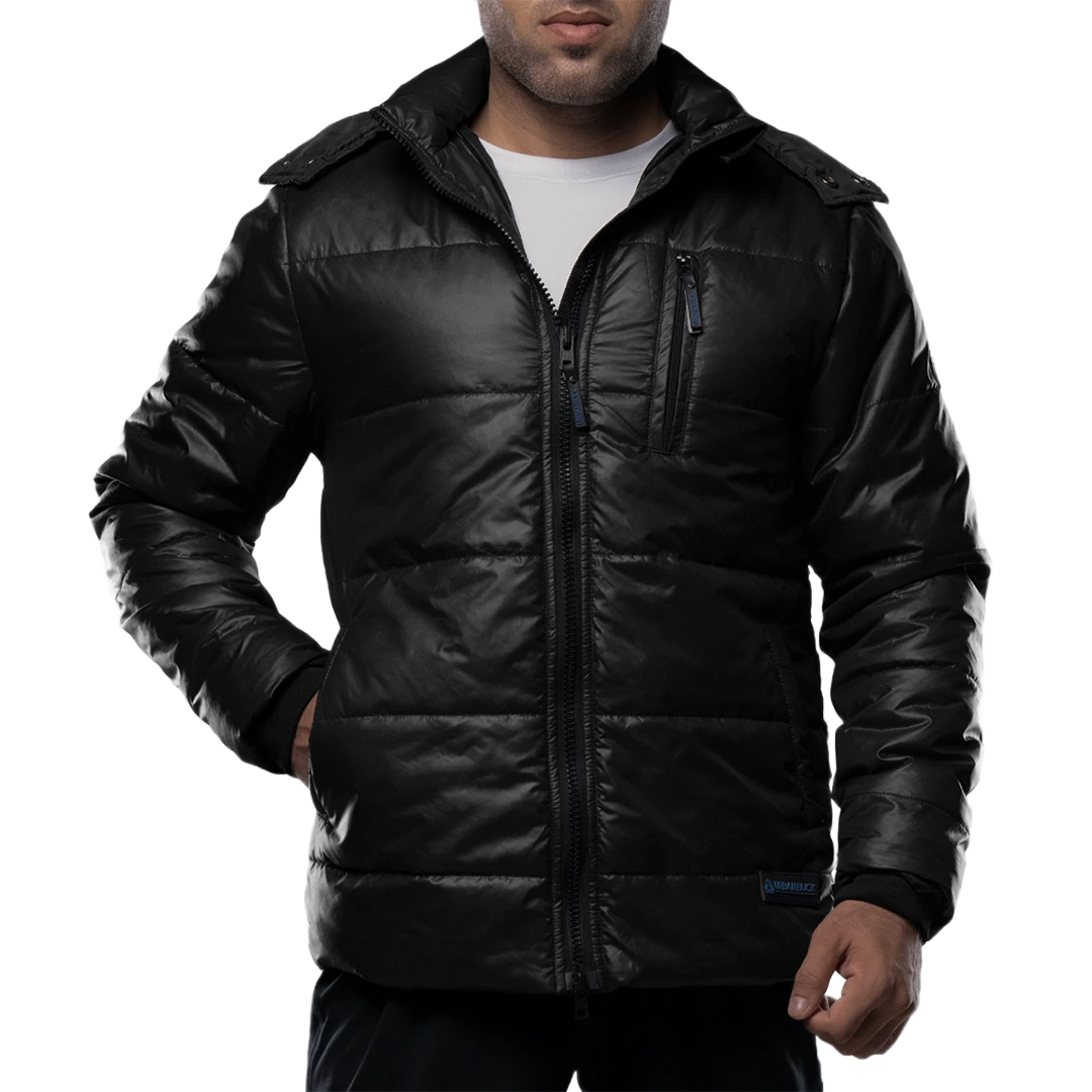 Salvador Men's Black Hooded Puffer Jacket - Winter Outerwear