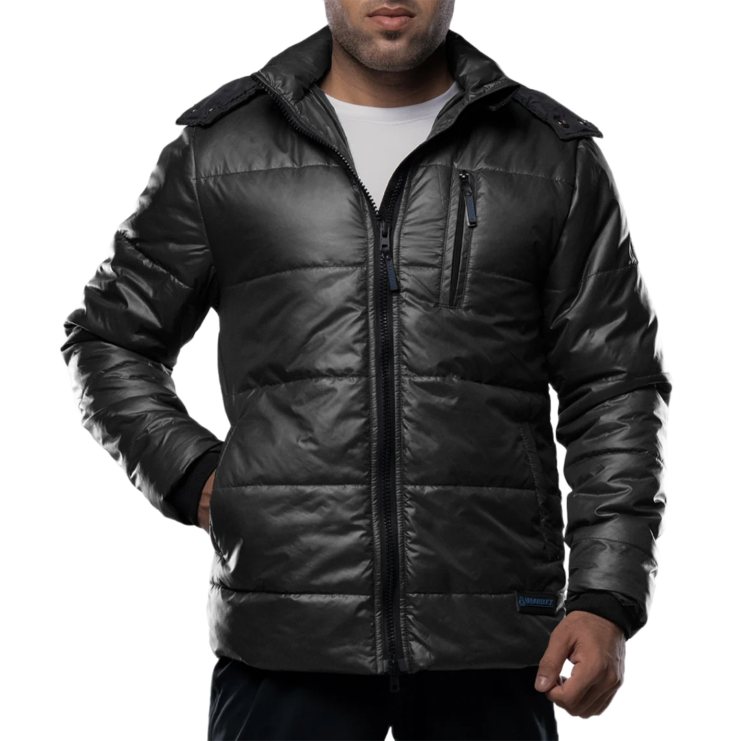 Salvador Men's Dark Gray Hooded Puffer Jacket
