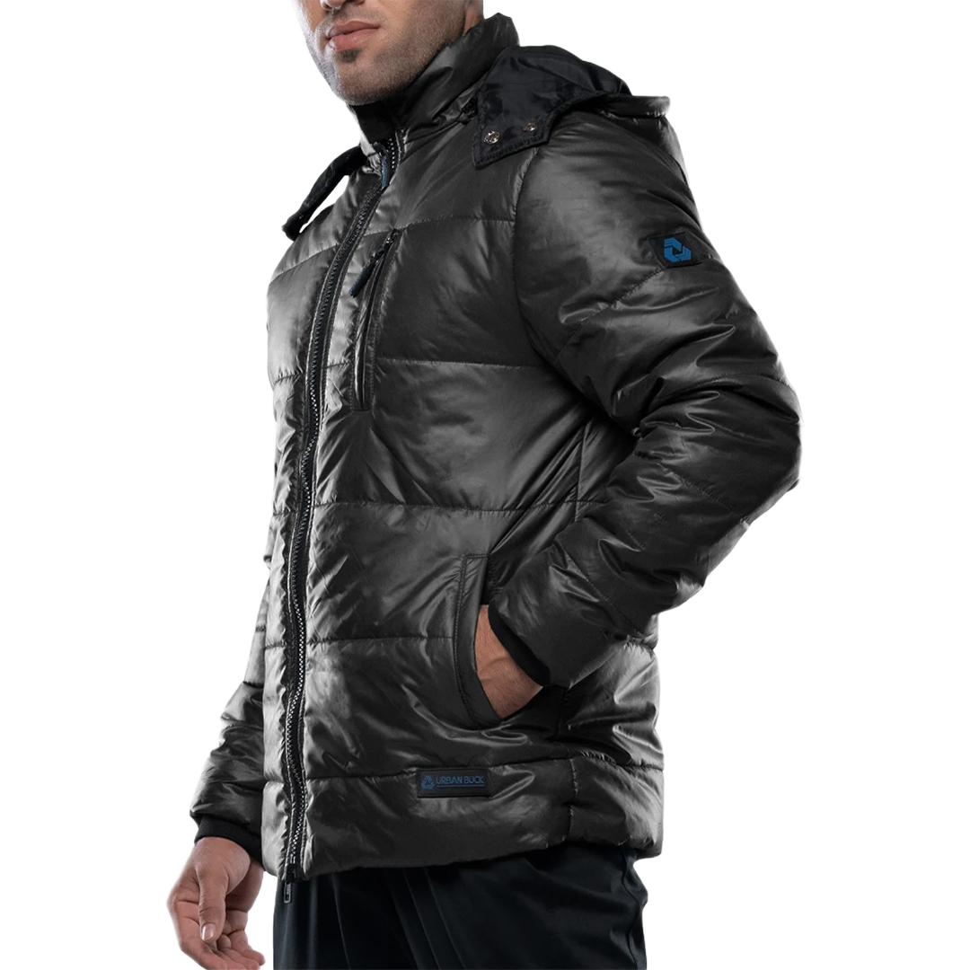Salvador Men's Dark Gray Hooded Puffer Jacket