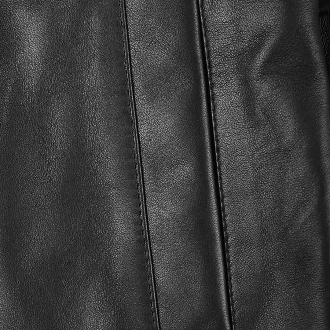 Santiago Women's Black Leather 3 4 Length Car Coat