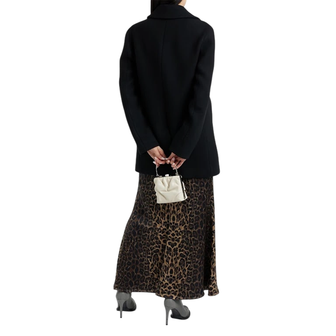 Shalon Double Breasted Women's Black Wool Coat
