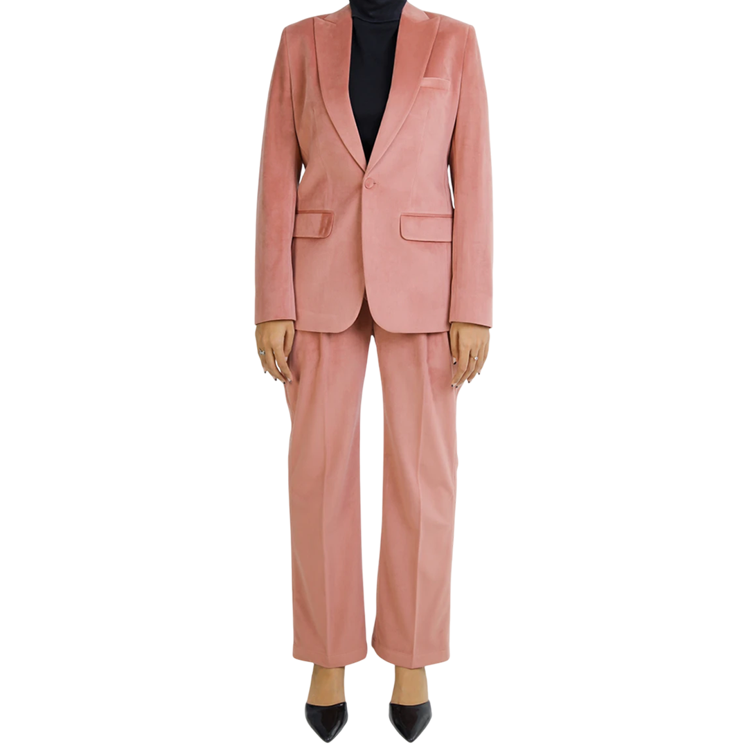 Shirley Women's Pink Two Piece Regular Fit Suit