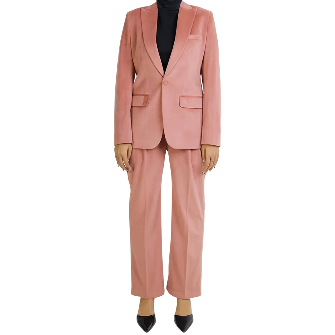 Shirley Women's Pink Two Piece Regular Fit Suit