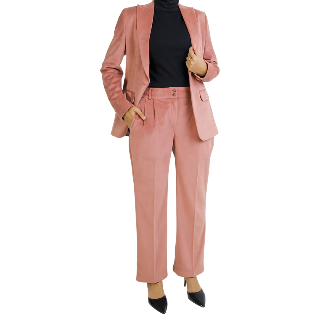 Shirley Women's Pink Two Piece Regular Fit Suit