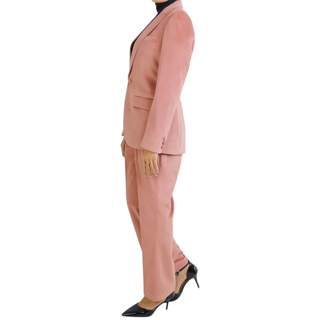 Shirley Women's Pink Two Piece Regular Fit Suit