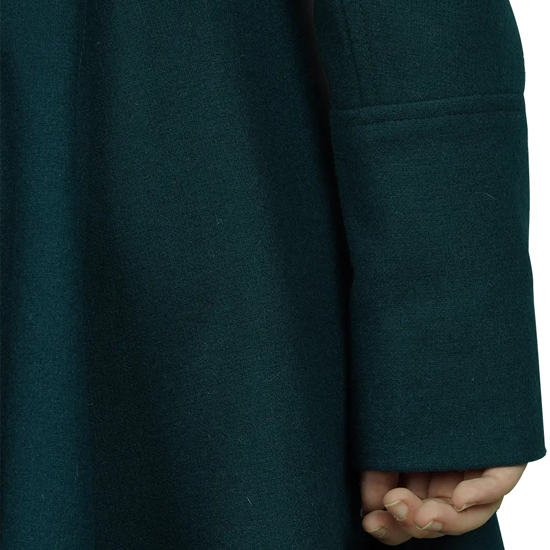Stacy Women's Elegant Green Long Wool Coat
