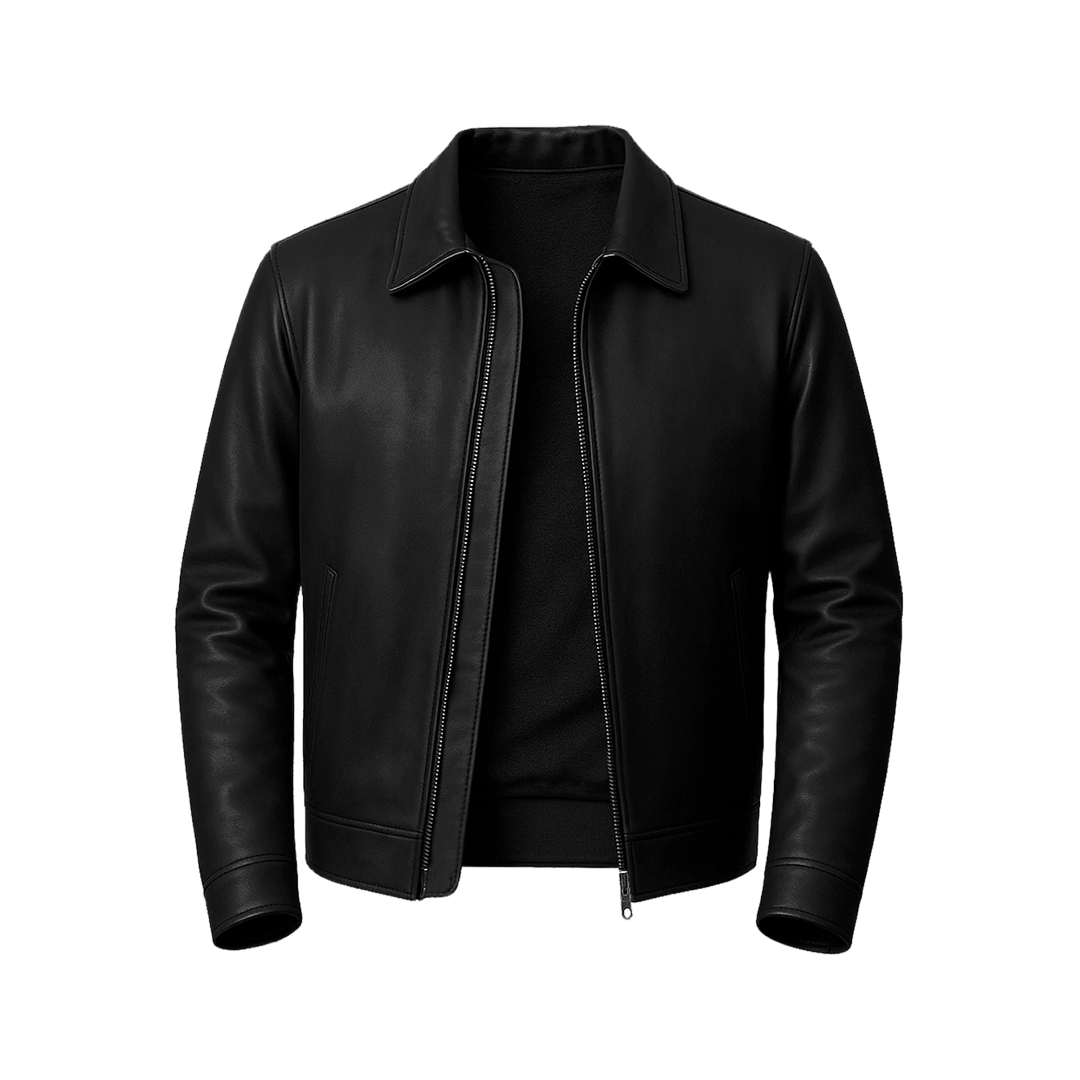 Tony Men's Black Harrington Leather Jacket