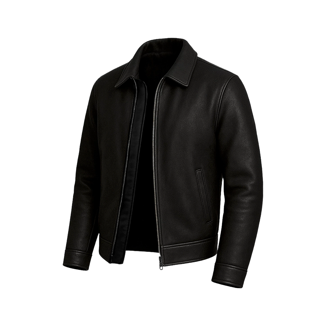 Tony Men's Black Harrington Leather Jacket