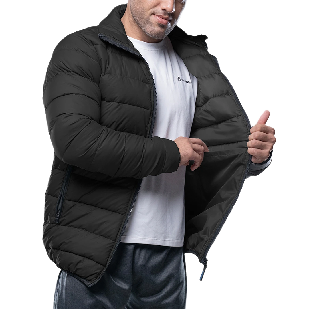 Vicente Mens Premium Black Puffer Jacket - Winter Insulated Coat