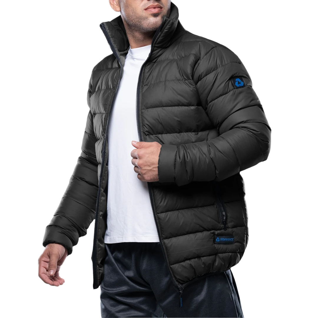 Vicente Mens Premium Black Puffer Jacket - Winter Insulated Coat