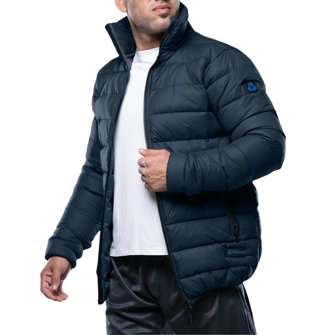 Vicente Mens Premium Navy Blue Puffer Jacket - Winter Insulated Coat