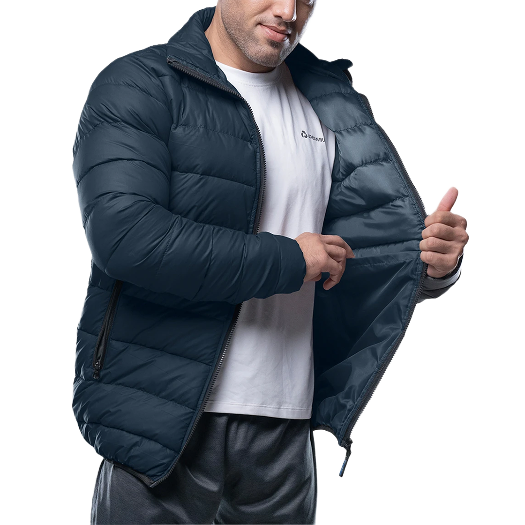 Vicente Mens Premium Navy Blue Puffer Jacket - Winter Insulated Coat