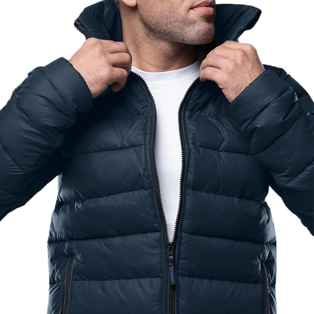 Vicente Mens Premium Navy Blue Puffer Jacket - Winter Insulated Coat