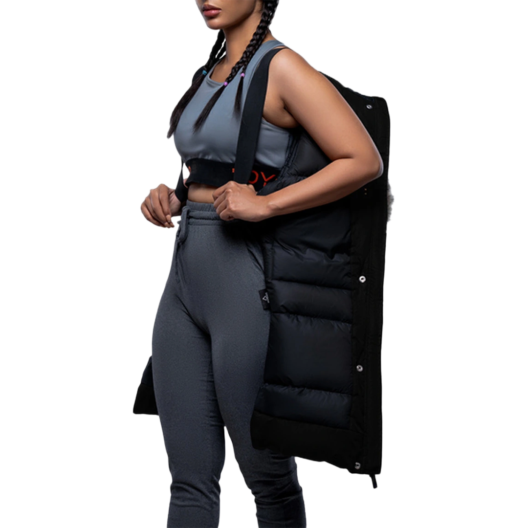 Victoria Womens Black Winter Insulated Puffer Coat