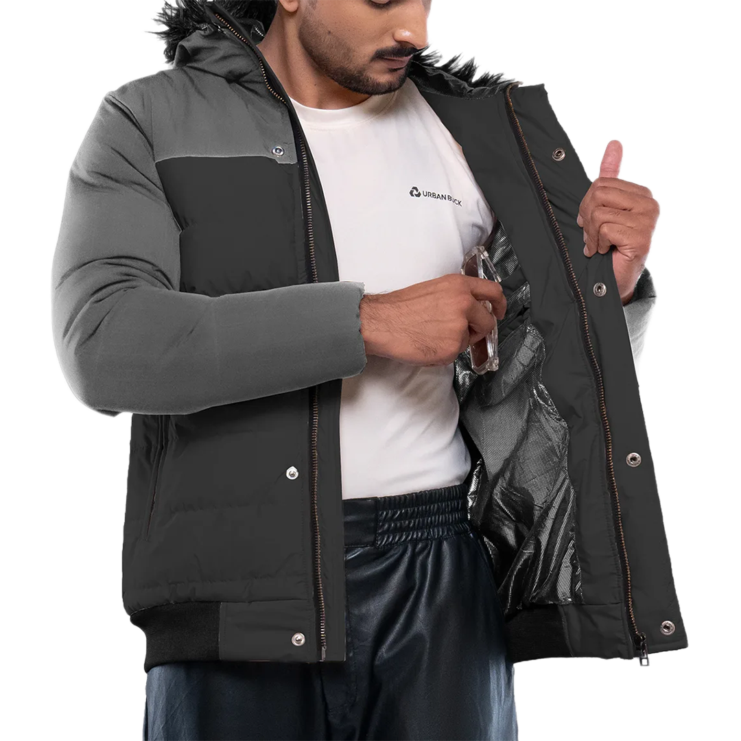 Walter Mens Dark Grey Duck Down Insulated Jacket