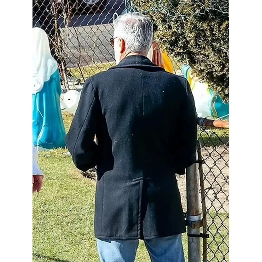 Wolves George Clooney Black Peacoat