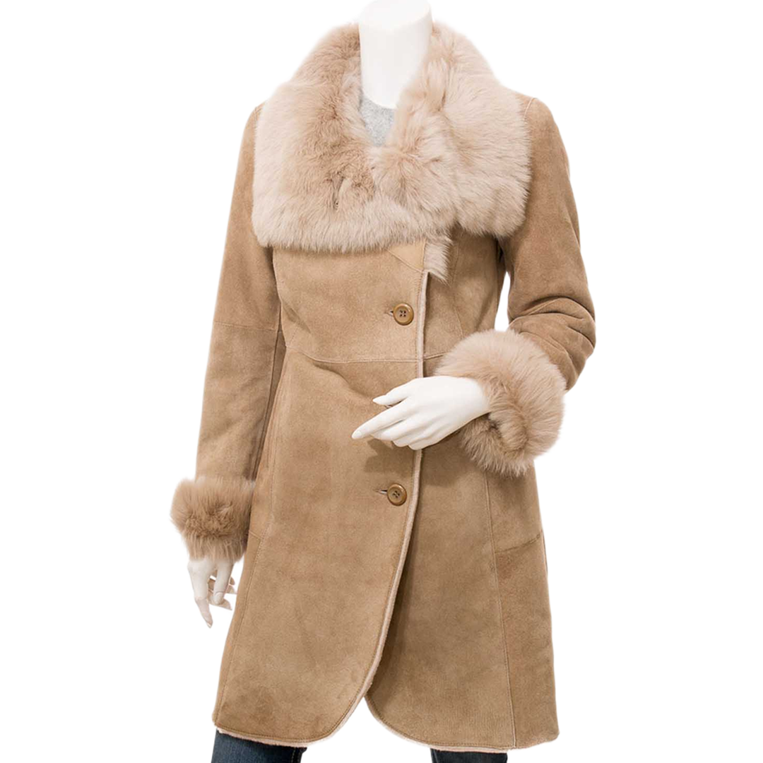 Women’s Beige Toscana Shearling Coat