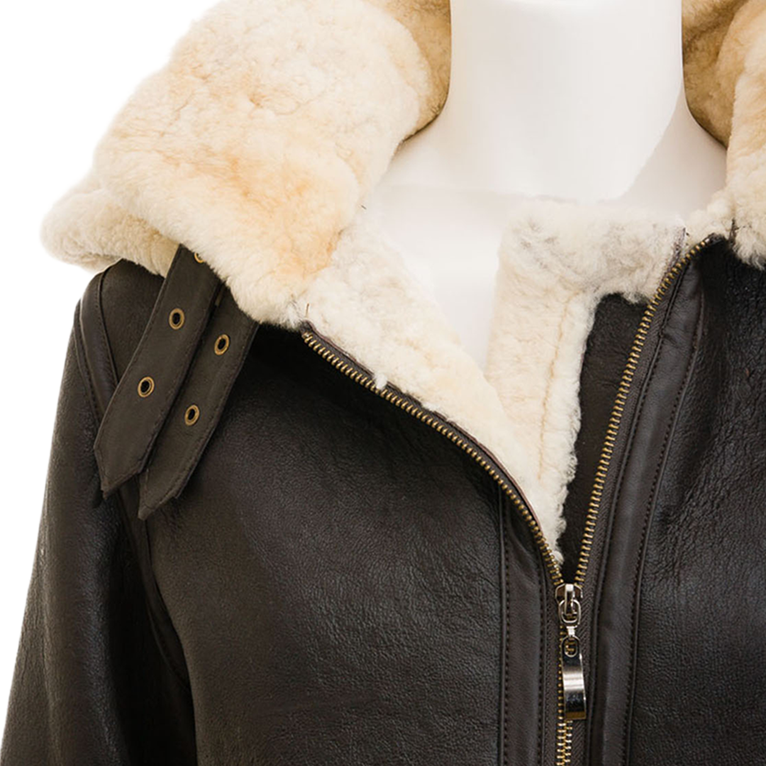 Women’s Brown Bomber Sheepskin Leather Jacket