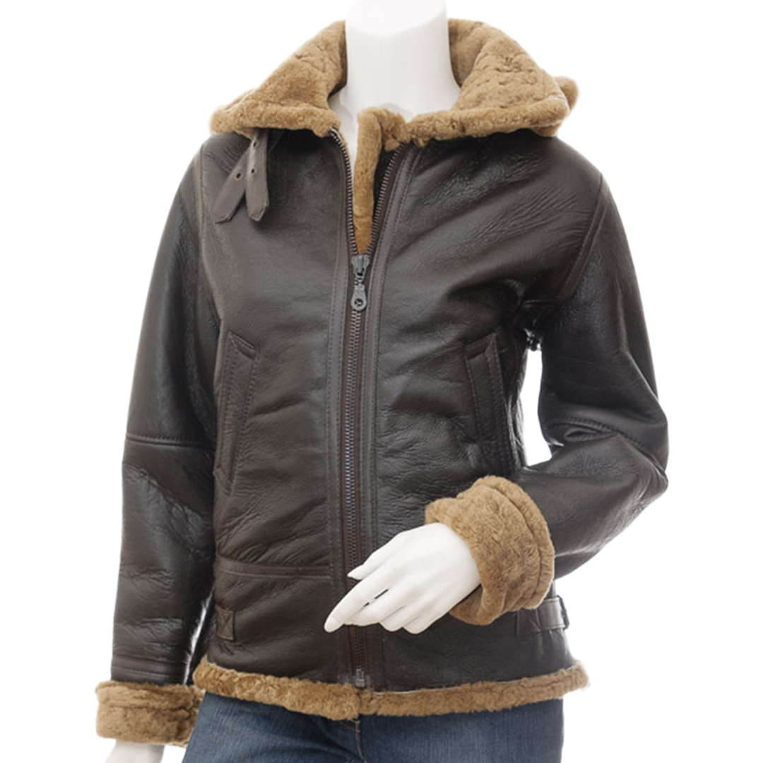 Women’s Ginger Bomber Sheepskin Leather Jacket