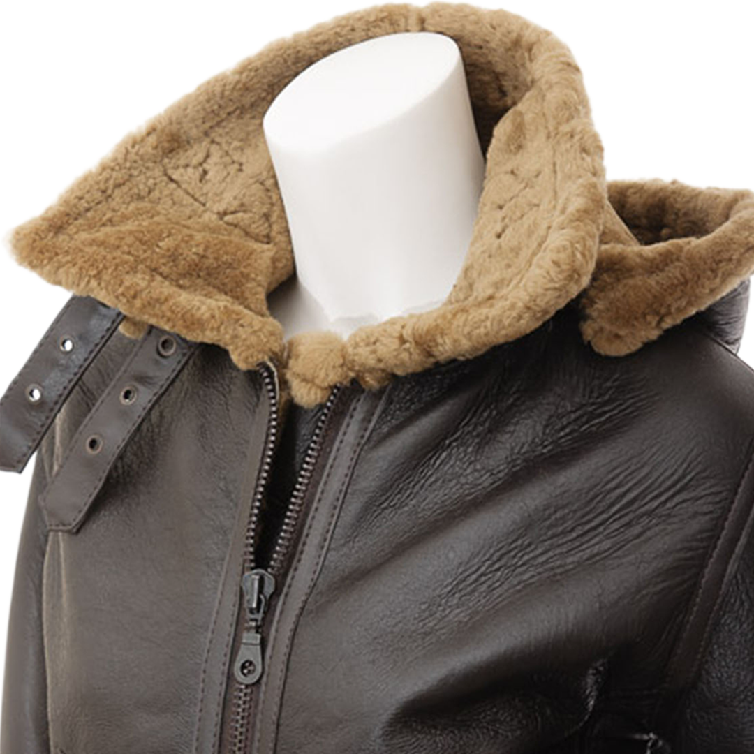 Women’s Ginger Bomber Sheepskin Leather Jacket